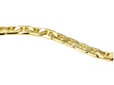 18k Yellow Gold Over Sterling Silver 4.8mm Flat Mariner Link Bracelet
