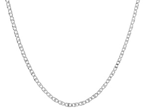 Sterling Silver 2.3mm Flat Textured Valentino 20 Inch Chain