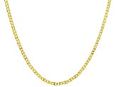 18k Yellow Gold Over Sterling Silver 2.3mm Flat Textured Valentino 20 Inch Chain