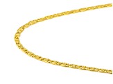 18k Yellow Gold Over Sterling Silver 2.3mm Flat Textured Valentino 20 Inch Chain