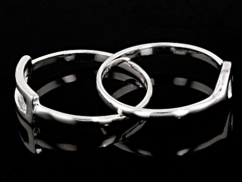 Sterling Silver Mariner Link & Paperclip Link Ring Set of 2