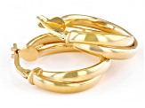 18k Yellow Gold Over Sterling Silver 13/16" Twisted Hoop Earrings