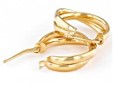 18k Yellow Gold Over Sterling Silver 13/16" Twisted Hoop Earrings