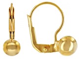 18k Yellow Gold Over Sterling Silver Ball Earrings