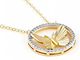 18k Yellow Gold Over Sterling Silver & Rhodium Over Sterling Silver Butterfly 20 Inch Necklace