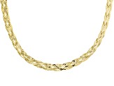 18k Yellow Gold Over Sterling Silver 5mm Braided Herringbone Link Bracelet & 18 Inch Chain Set of 2