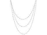 Sterling Silver Mirror Link Multi-Row 18 Inch Necklace & Dangle Earrings Set of 2