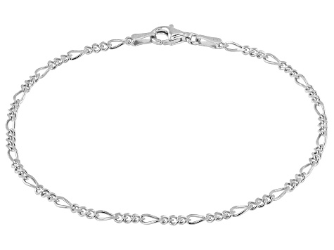 Sterling Silver 2mm Figaro Link Bracelet