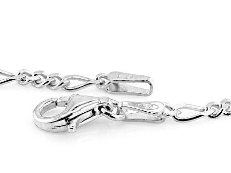 Sterling Silver 2mm Figaro Link Bracelet