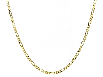 Picture of 18k Yellow Gold Over Sterling Silver 2mm Figaro 20 Inch Chain