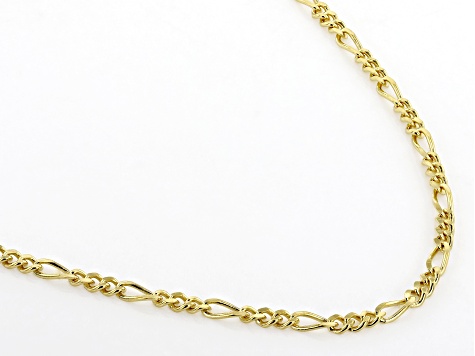 18k Yellow Gold Over Sterling Silver 2mm Figaro 20 Inch Chain