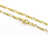 18k Yellow Gold Over Sterling Silver 2mm Figaro 20 Inch Chain