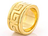 18k Yellow Gold Over Sterling Silver 13mm Greek Key Band Ring