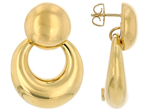 18k Yellow Gold Over Sterling Silver Door Knocker Earrings