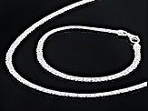 Sterling Silver 4mm Byzantine Link Bracelet & 20 Inch Chain Set of 2