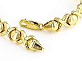 18k Yellow Gold Over Sterling Silver Stampato Link Xoxo Bracelet