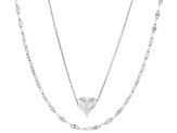 Sterling Silver Heart 20 Inch Necklace & Valentino 18 Inch Chain Set of 2