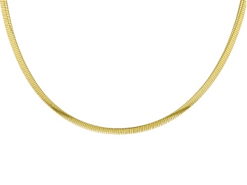 Picture of 18k Yellow Gold Over Sterling Silver 4mm Omega 18 Inch Chain