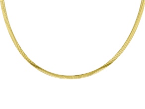 18k Yellow Gold Over Sterling Silver 4mm Omega 18 Inch Chain