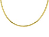 18k Yellow Gold Over Sterling Silver 4mm Omega 18 Inch Chain