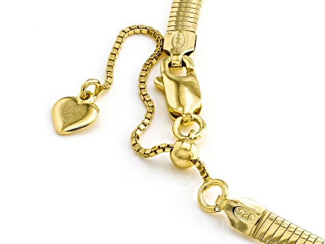 18k Yellow Gold Over Sterling Silver 4mm Omega 18 Inch Chain
