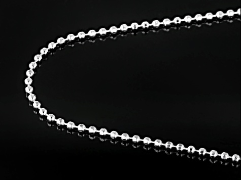 Sterling Silver 1.8mm Diamond-Cut Bead 18 Inch Chain