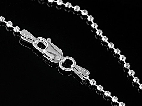 Sterling Silver 1.8mm Diamond-Cut Bead 18 Inch Chain