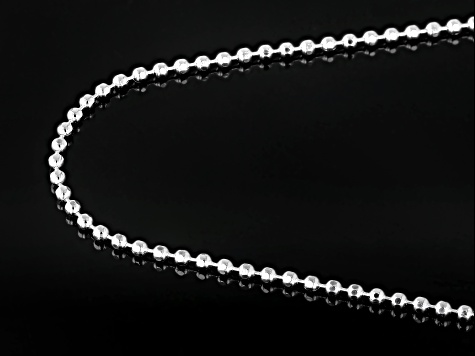 Sterling Silver 1.8mm Diamond-Cut Bead 22 Inch Chain