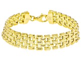 18k Yellow Gold Over Sterling Silver 12mm Panther Link Bracelet