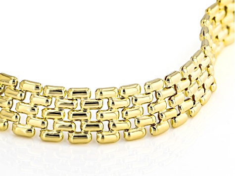 18k Yellow Gold Over Sterling Silver 12mm Panther Link Bracelet
