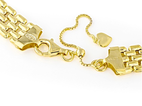 18k Yellow Gold Over Sterling Silver 12mm Panther 18 Inch Chain