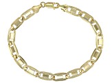 18k Yellow Gold Over Sterling Silver 6mm Valentino Link Bracelet