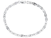 Sterling Silver 4.1mm Sunburst Valentino Link Bracelet