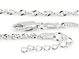 Sterling Silver 2mm Singapore Link Anklet