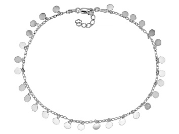 Picture of Sterling Silver High Polish Disc Charm Anklet