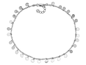 Sterling Silver High Polish Disc Charm Anklet