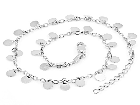 Sterling Silver High Polish Disc Charm Anklet