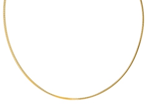 18k Yellow Gold Over Sterling Silver 2.5mm Omega 18 Inch Chain