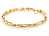 18k Yellow Gold Over Sterling Silver 4.5mm Milano Rope Link Bracelet