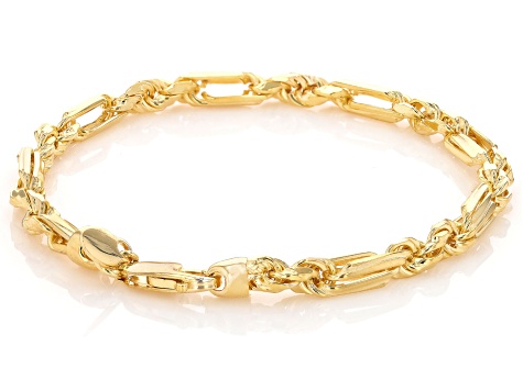 18k Yellow Gold Over Sterling Silver 4.5mm Milano Rope Link Bracelet
