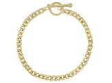 18k Yellow Gold Over Sterling Silver 4.5mm Curb Link Toggle Bracelet