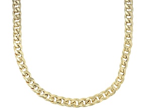 18k Yellow Gold Over Sterling Silver 4.5mm Curb 20 Inch Chain With Toggle Clasp