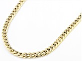 18k Yellow Gold Over Sterling Silver 4.5mm Curb 20 Inch Chain With Toggle Clasp