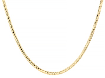 Picture of 18k Yellow Gold Over Sterling Silver 3mm Cuban 20 Inch Chain