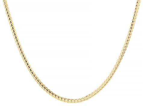 18k Yellow Gold Over Sterling Silver 3mm Cuban 20 Inch Chain