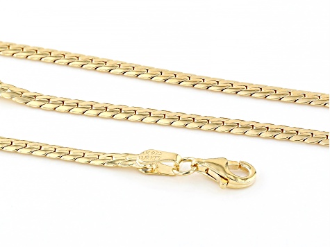 18k Yellow Gold Over Sterling Silver 3mm Cuban 20 Inch Chain