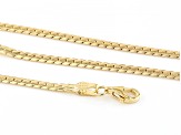 18k Yellow Gold Over Sterling Silver 3mm Cuban 20 Inch Chain