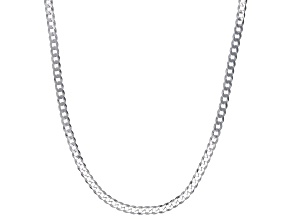 Sterling Silver 4mm Flat Curb 18 Inch Chain