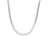 Sterling Silver 4mm Flat Curb 18 Inch Chain