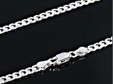 Sterling Silver 4mm Flat Curb 18 Inch Chain